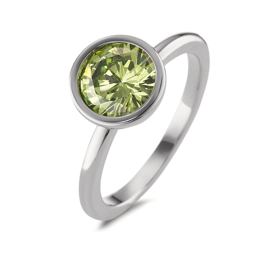 TeNo Damen Ring Joy Edelstahl mit Apple Green Zirkonia, Ø9.5mm von TeNo