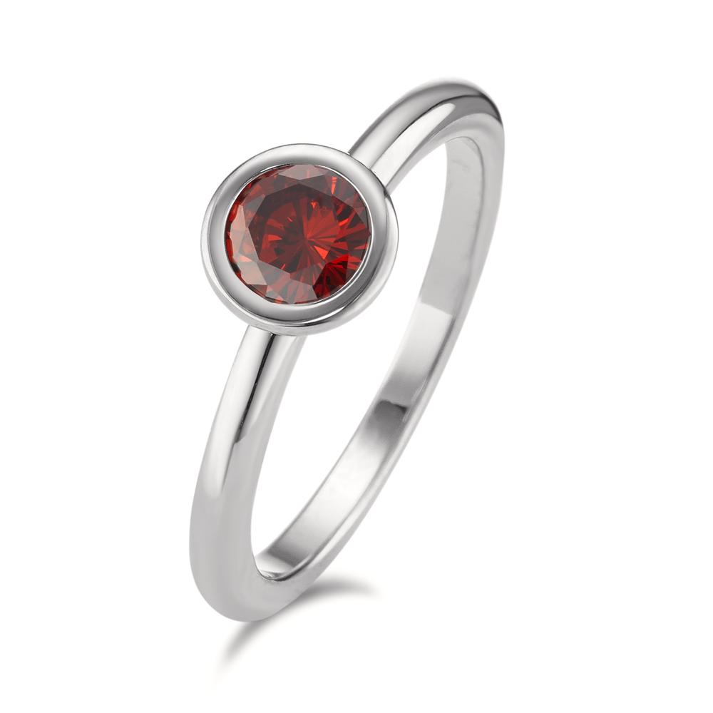 TeNo Damen Ring Joy Edelstahl mit Cherry Red Zirkonia, Ø7mm von TeNo