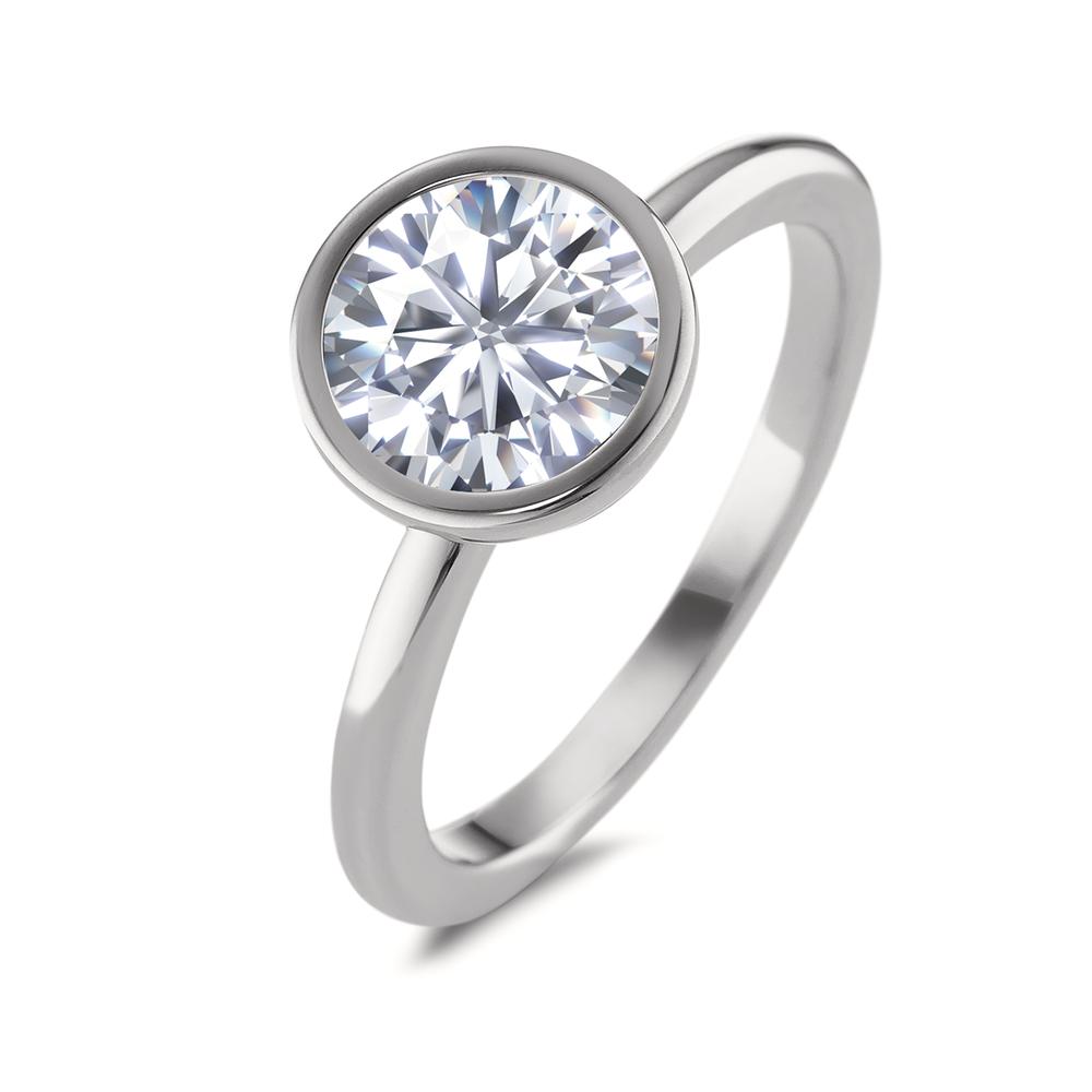 TeNo Damen Ring Joy Edelstahl mit Crystal White Zirkonia, Ø9.5mm von TeNo