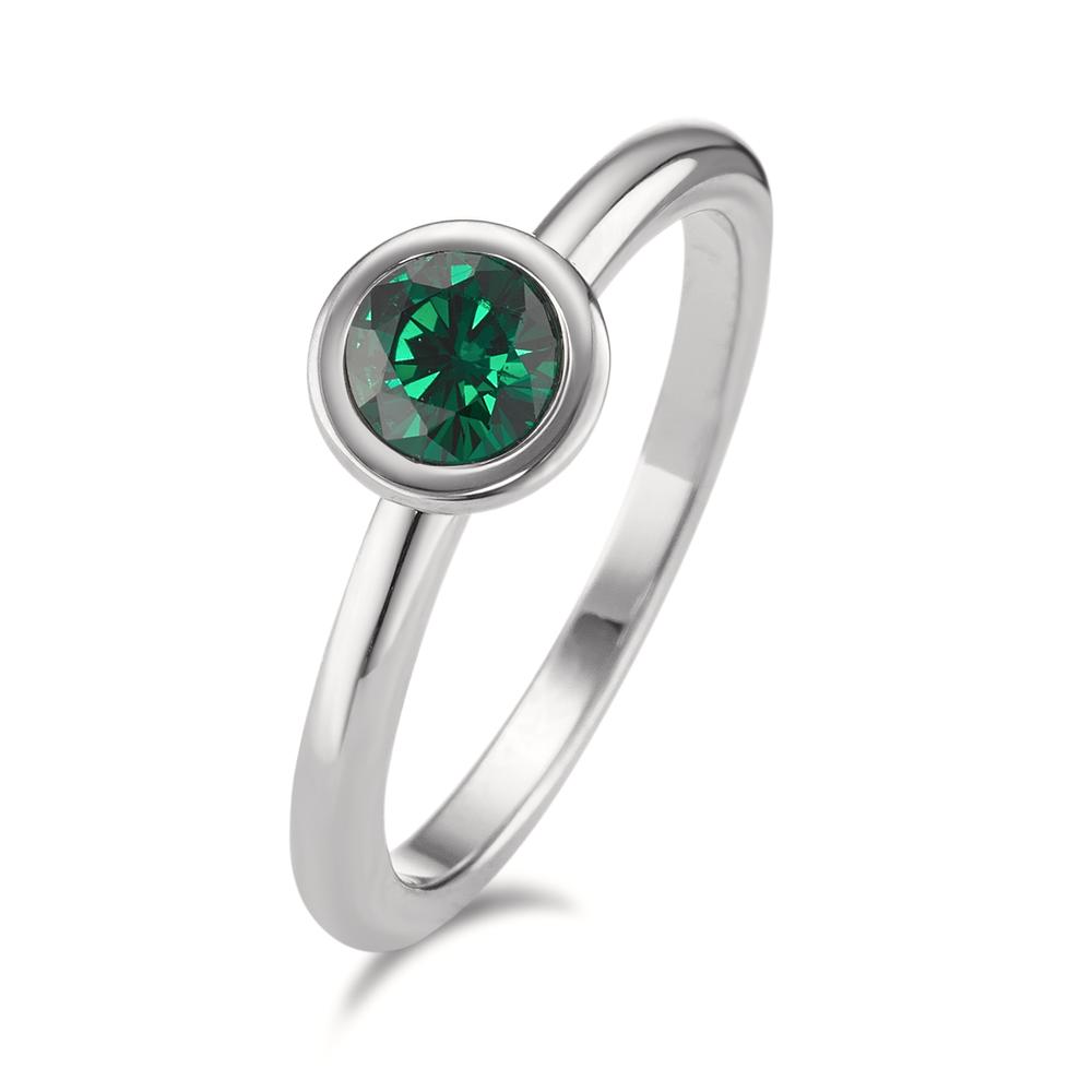 TeNo Damen Ring Joy Edelstahl mit Jungle Green Zirkonia, Ø7mm von TeNo