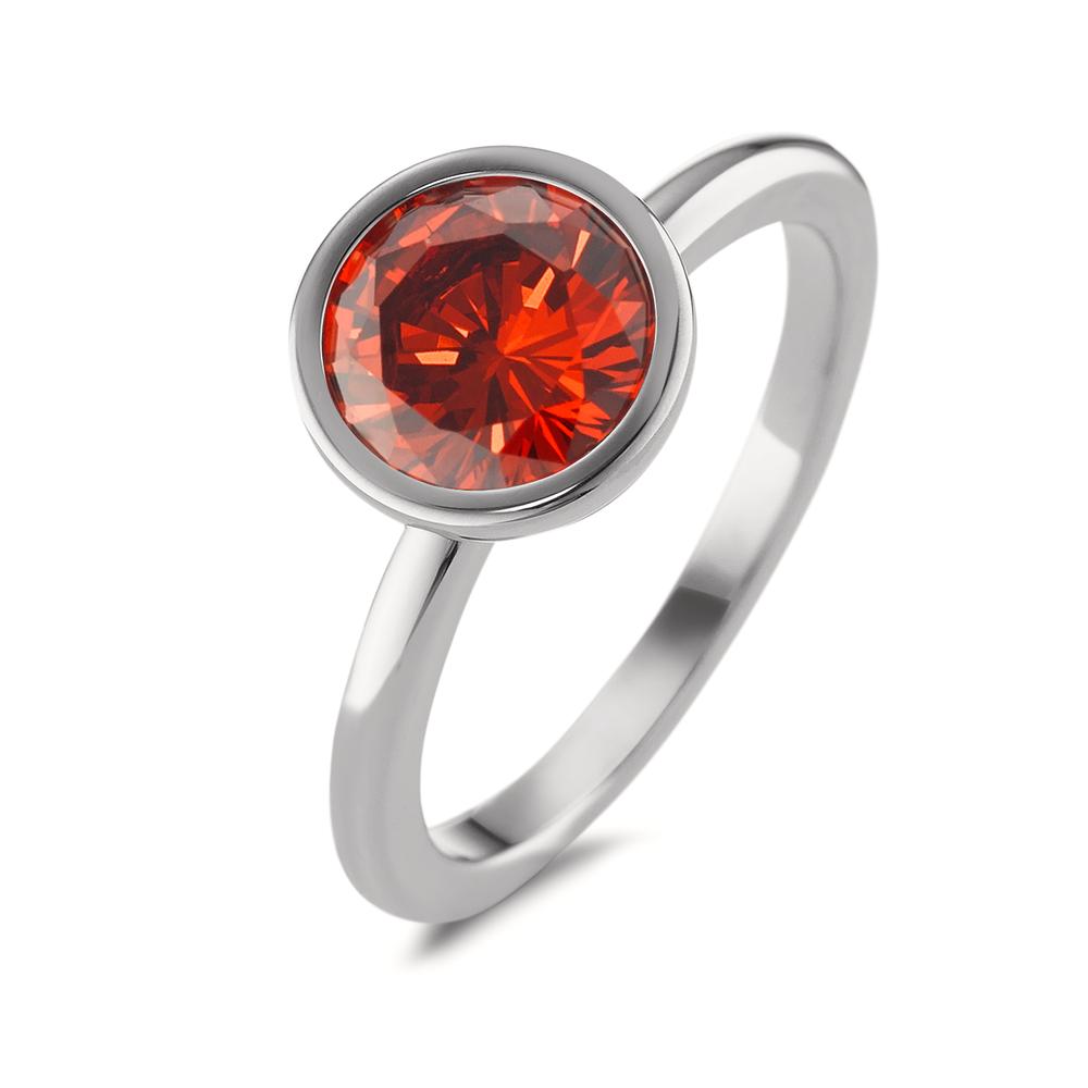 TeNo Damen Ring Joy Edelstahl mit Mandarine Zirkonia, Ø9.5mm von TeNo