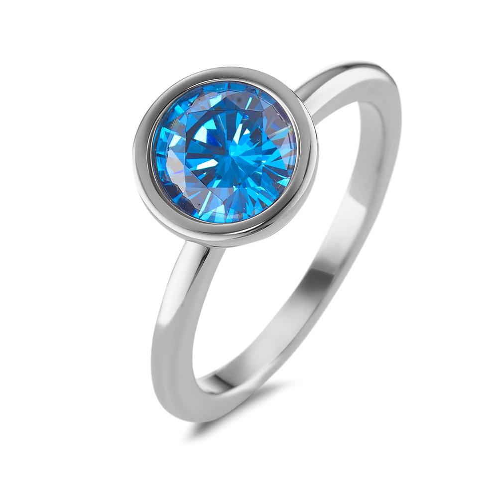 TeNo Damen Ring Joy Edelstahl mit Sky Blue Zirkonia, Ø9.5mm von TeNo