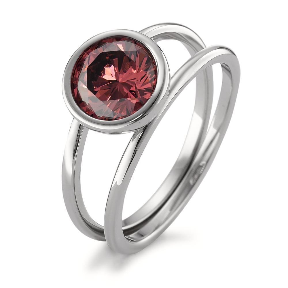 TeNo Damen Ring Joy Edelstahl mit Scarlet Red Zirkonia, Ø9.5mm von TeNo