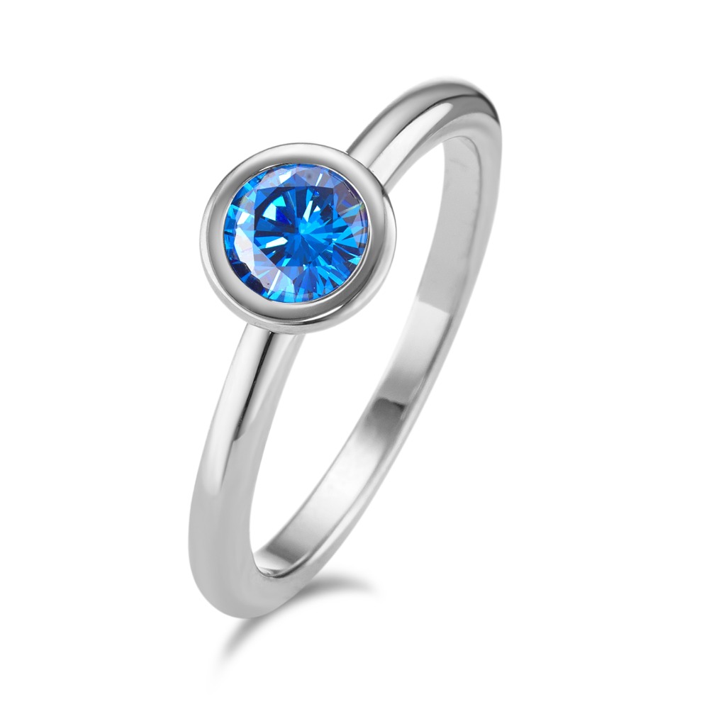 TeNo Damen Ring Joy Edelstahl mit Sky Blue Zirkonia, Ø7mm von TeNo