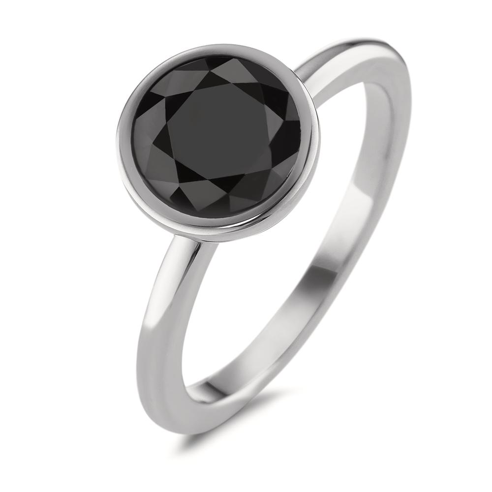 TeNo Damen Ring Joy Edelstahl mit Zirkonia Ultra Black, Ø9.5mm von TeNo