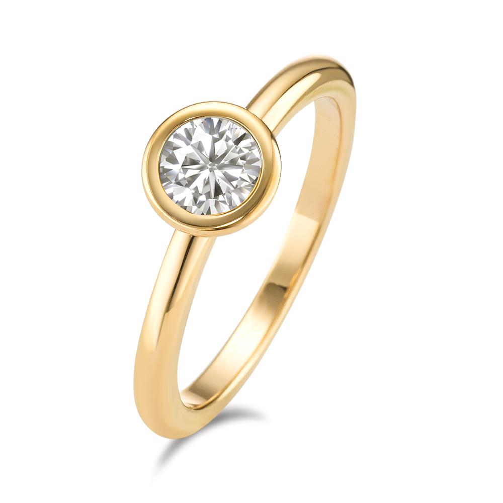 TeNo Damen Ring Joy Gold aus Edelstahl mit Crystal White Zirkonia, Ø7mm von TeNo