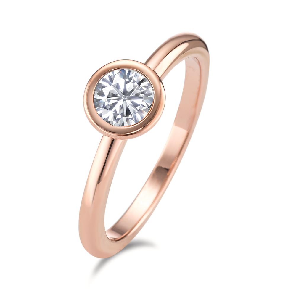 TeNo Damen Ring Joy Roségold aus Edelstahl und Crystal White Zirkonia, Ø7mm von TeNo