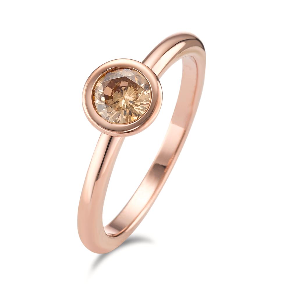 TeNo Damen Ring Joy Roségold aus Edelstahl und Light Champagne Zirkonia, Ø7mm von TeNo