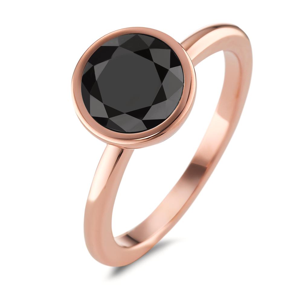 TeNo Damen Ring Joy Roségold mit Zirkonia Ultra Black, Ø9.5mm von TeNo