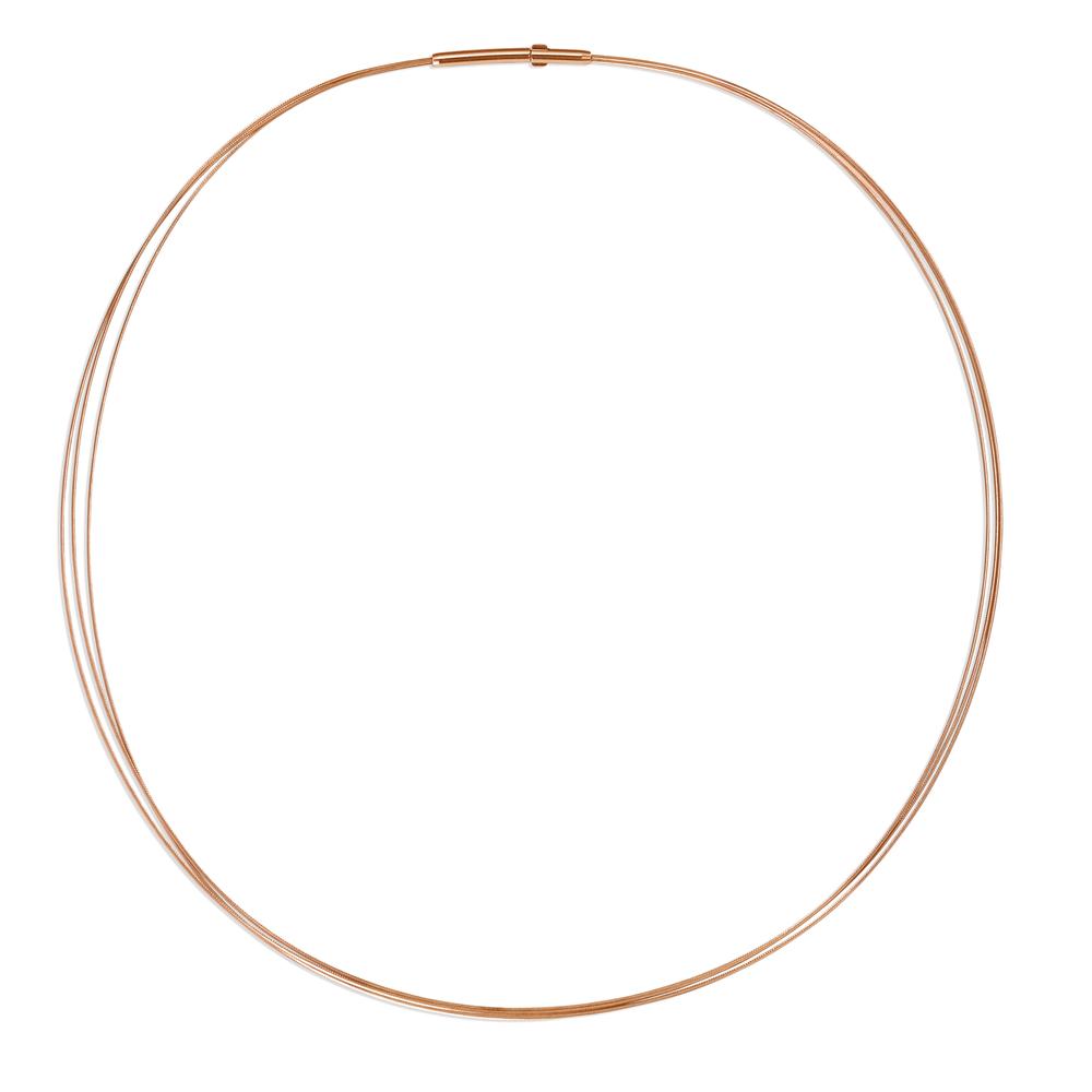 TeNo Damen Seilcollier Aurely Rosé aus Edelstahl 3-reihig mit Clipverschluss, 42cm von TeNo