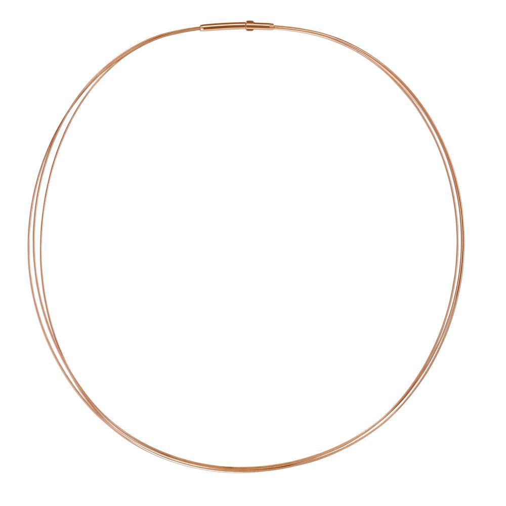 TeNo Damen Seilcollier Aurely Rosé aus Edelstahl 3-reihig mit Clipverschluss, 45cm von TeNo