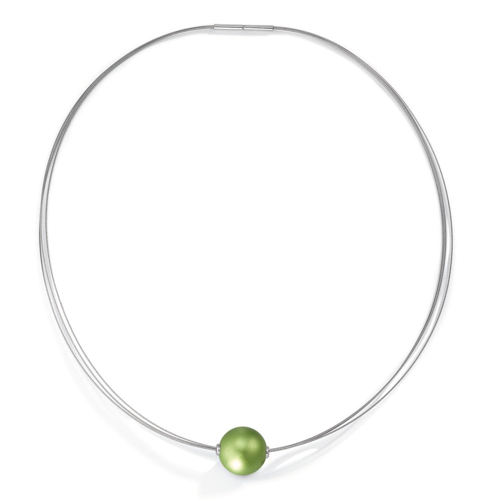 TeNo Damen Kugelcollier Globe, Edelstahl und Aluminium Apple Green, 12mm von TeNo