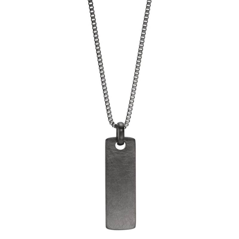 TeNo Herren Signature Ice Tag Kette Edelstahl Lava Grey 60 cm von TeNo