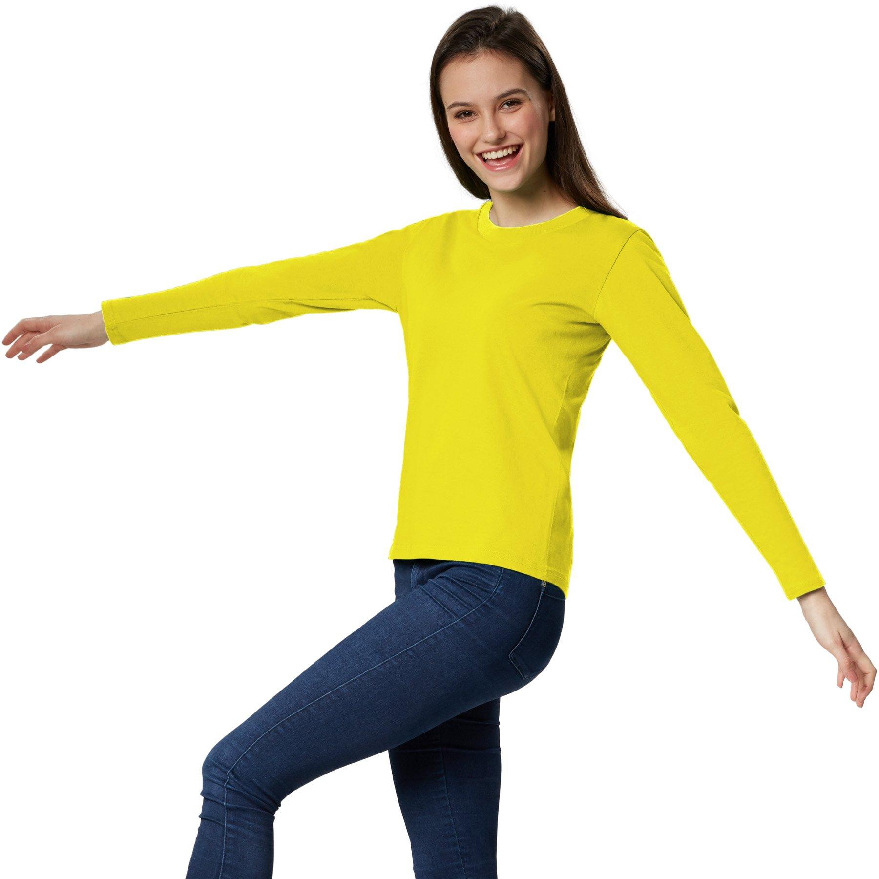 Langarm-shirt Frauen Damen Gelb L von Tectake