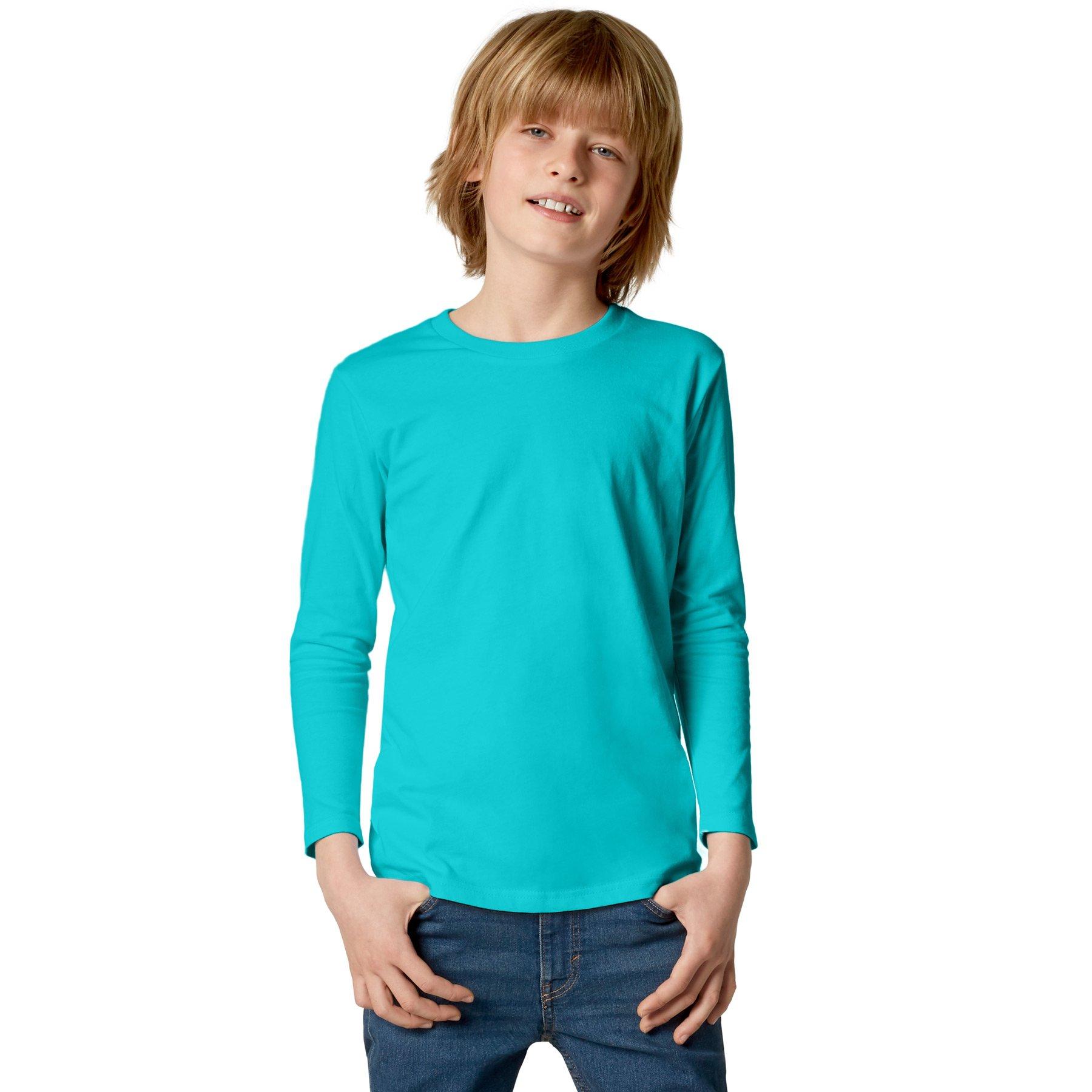 Langarm-shirt Kinder Jungen Türkisblau 104 von Tectake