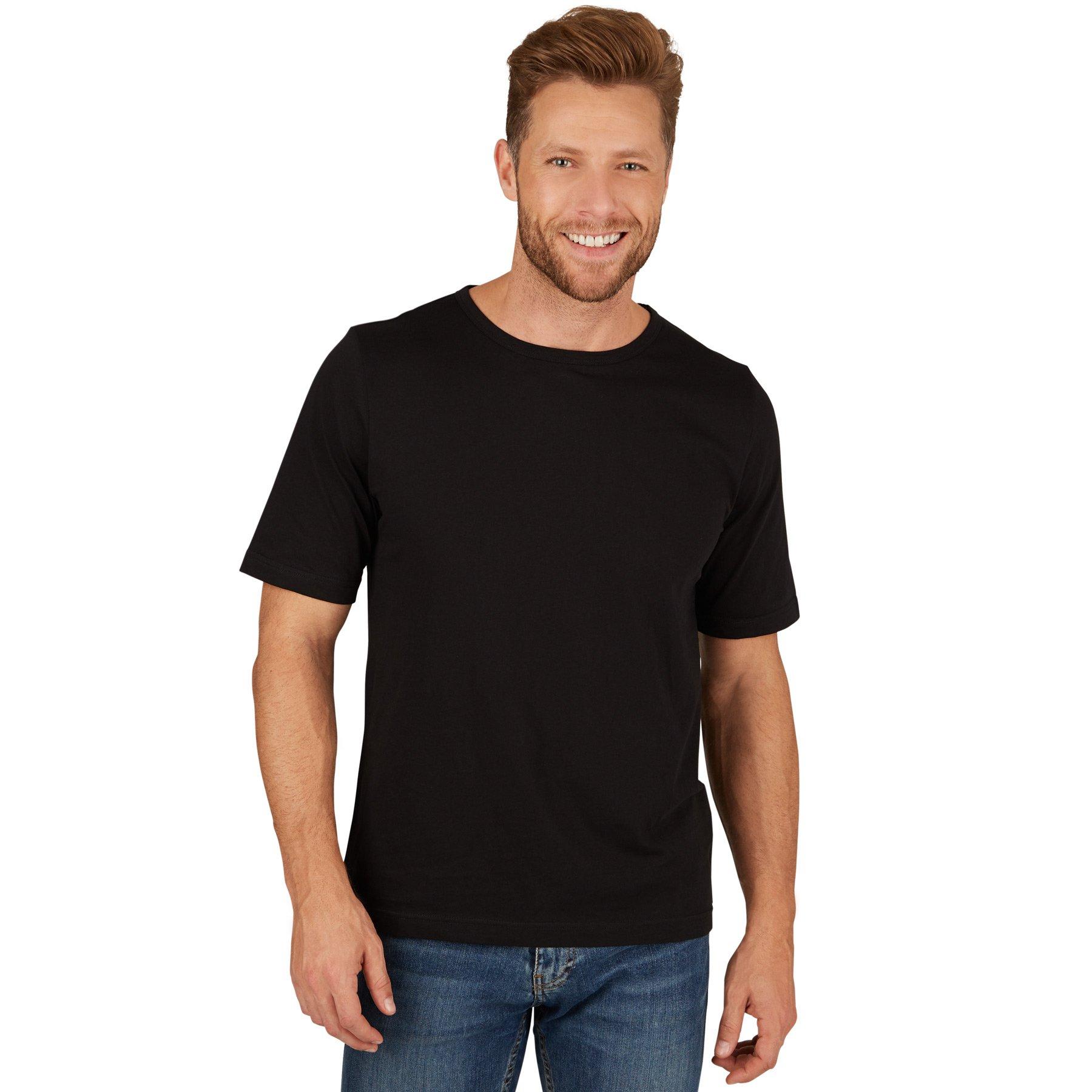 T-shirt Mit Rundhals-ausschnitt Herren Schwarz L von Tectake