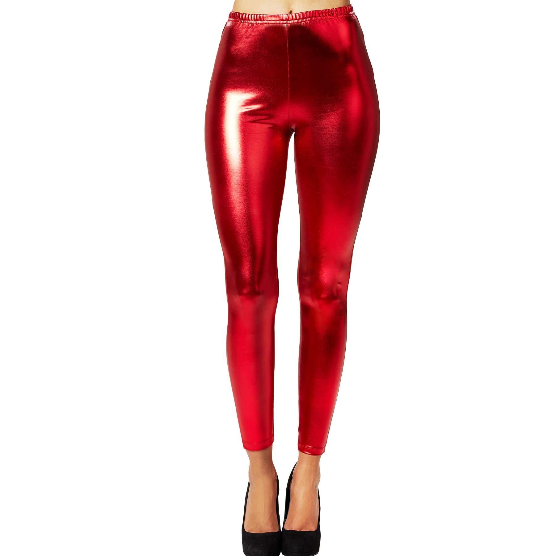 Metallic-leggings Damen Rot L von Tectake