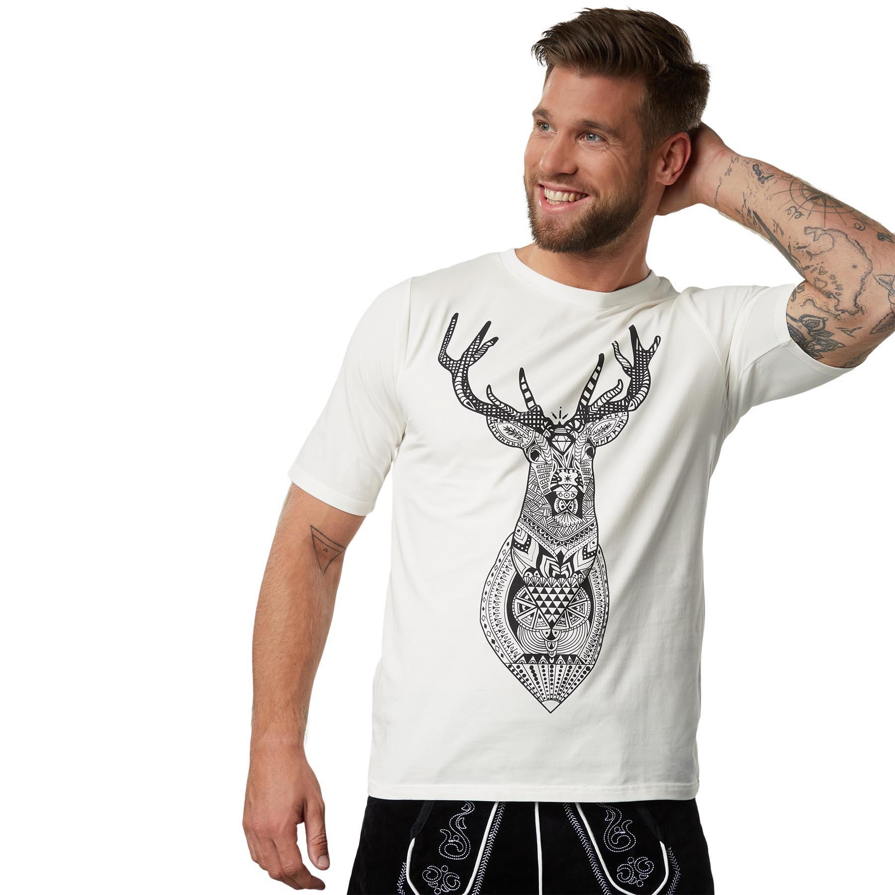 T-shirt Platzhirsch Herren Weiss L von Tectake