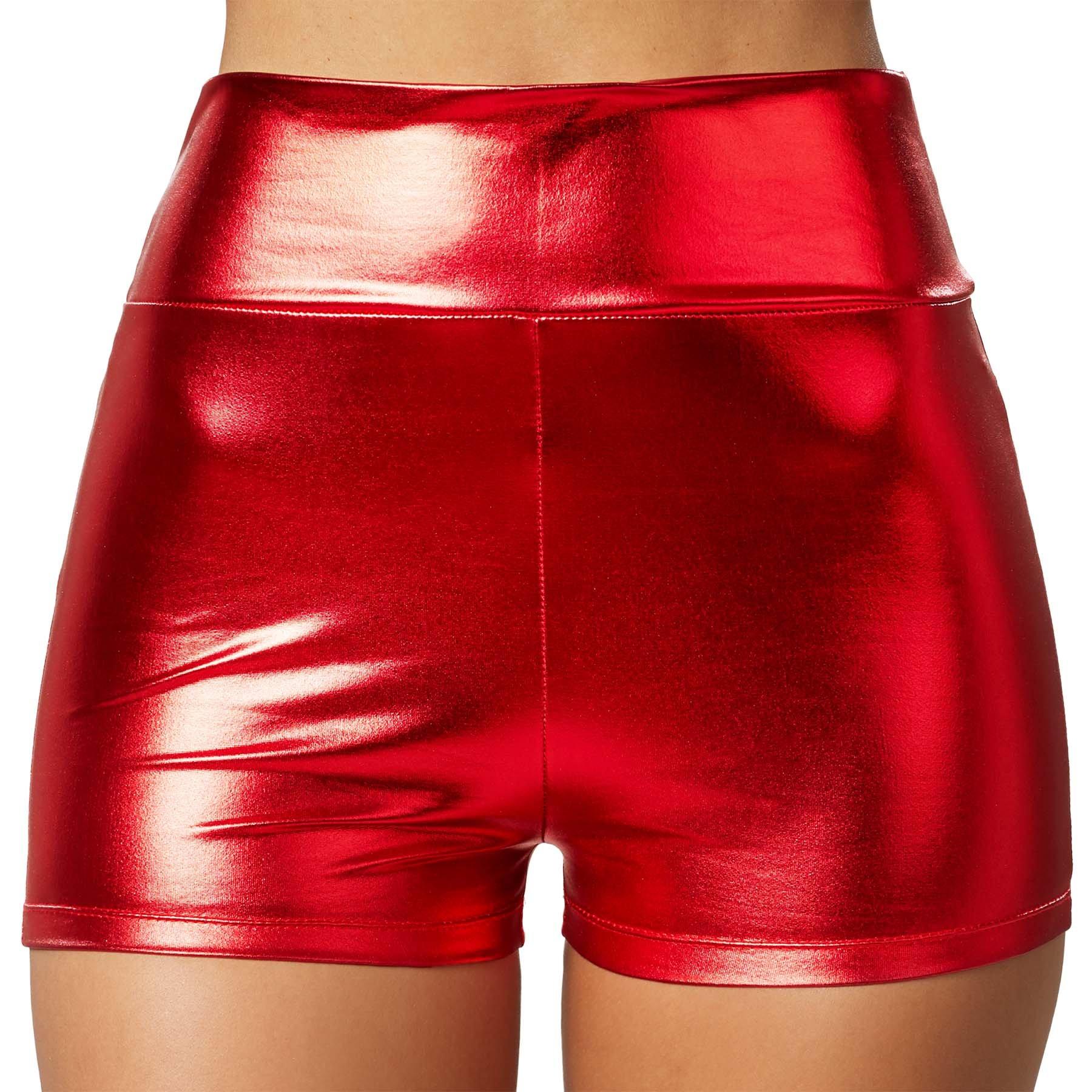 Metallic-hotpants Damen Rot M von Tectake