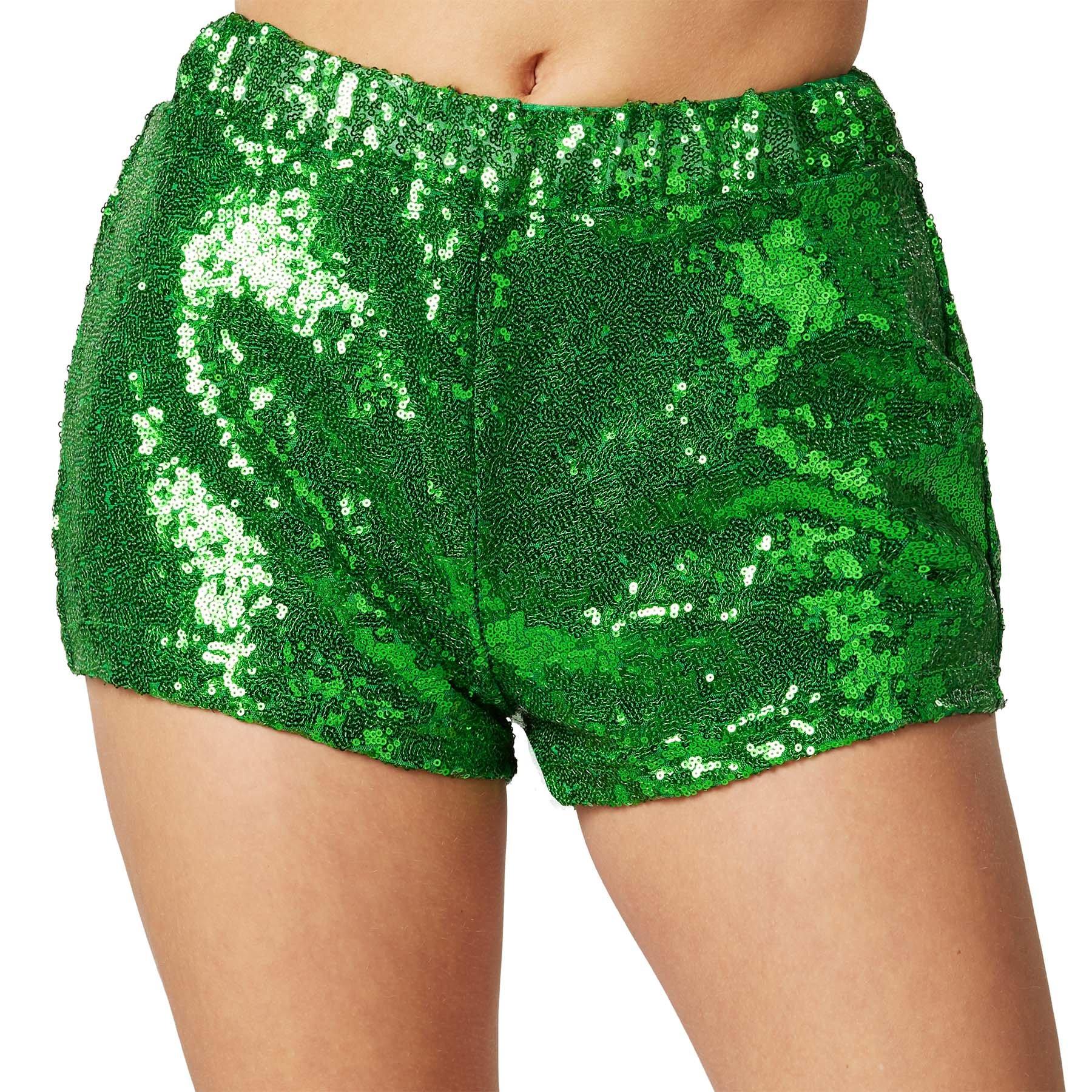 Pailletten-shorts Damen Grün M von Tectake