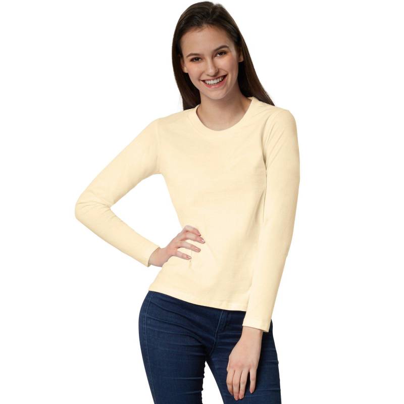 Langarm-shirt Frauen Damen Beige M von Tectake