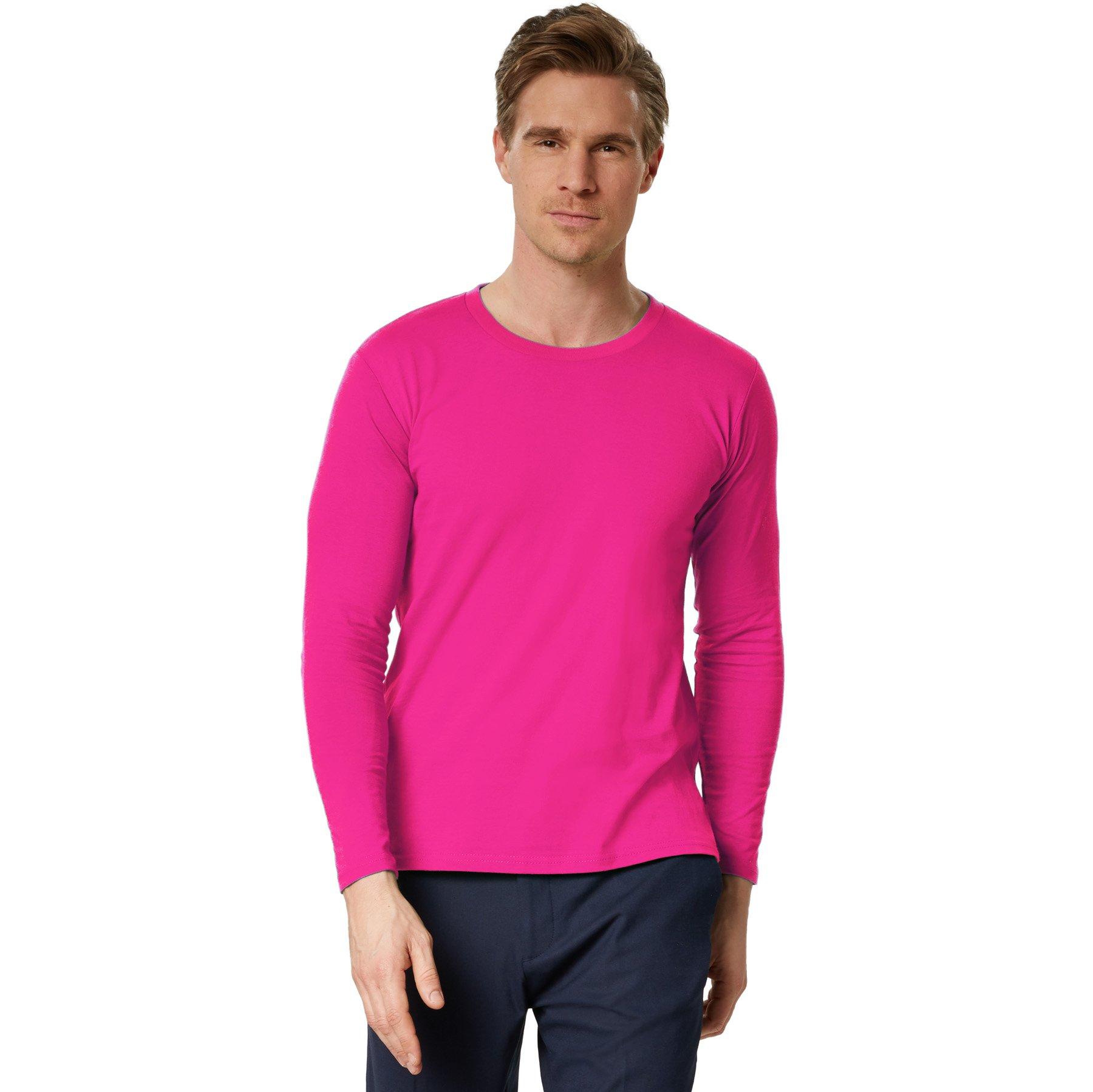 Langarm-shirt Männer Herren Pink S von Tectake