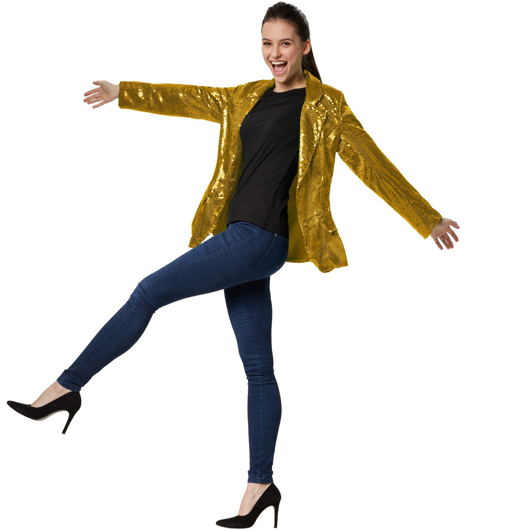 Pailletten-jackett Damen Gold XL von Tectake