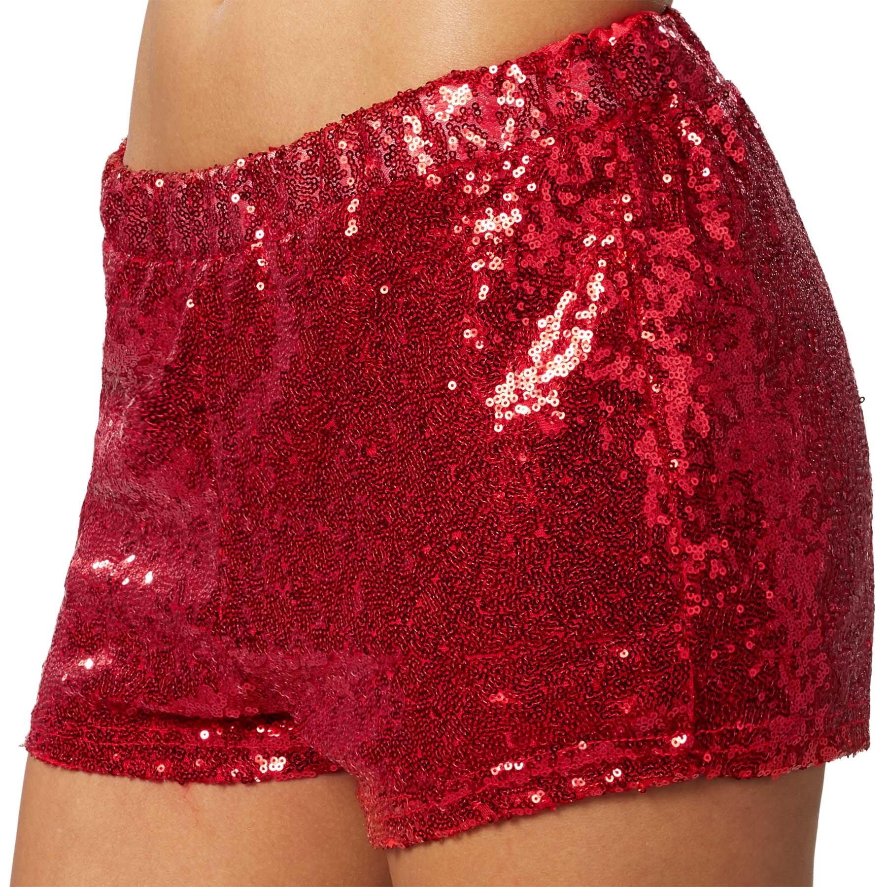 Pailletten-shorts Damen Rot XL von Tectake