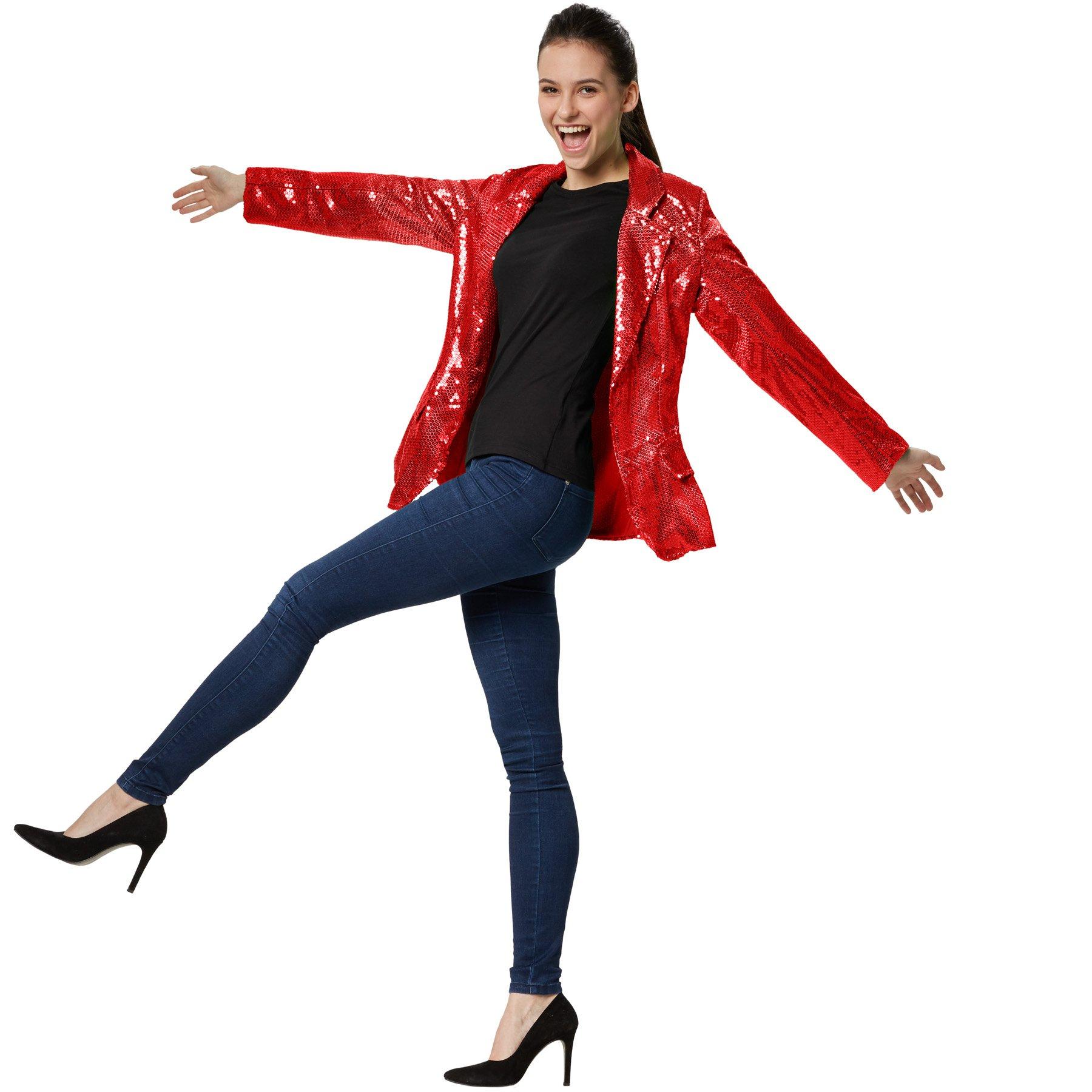 Pailletten-jackett Damen Rot XL von Tectake