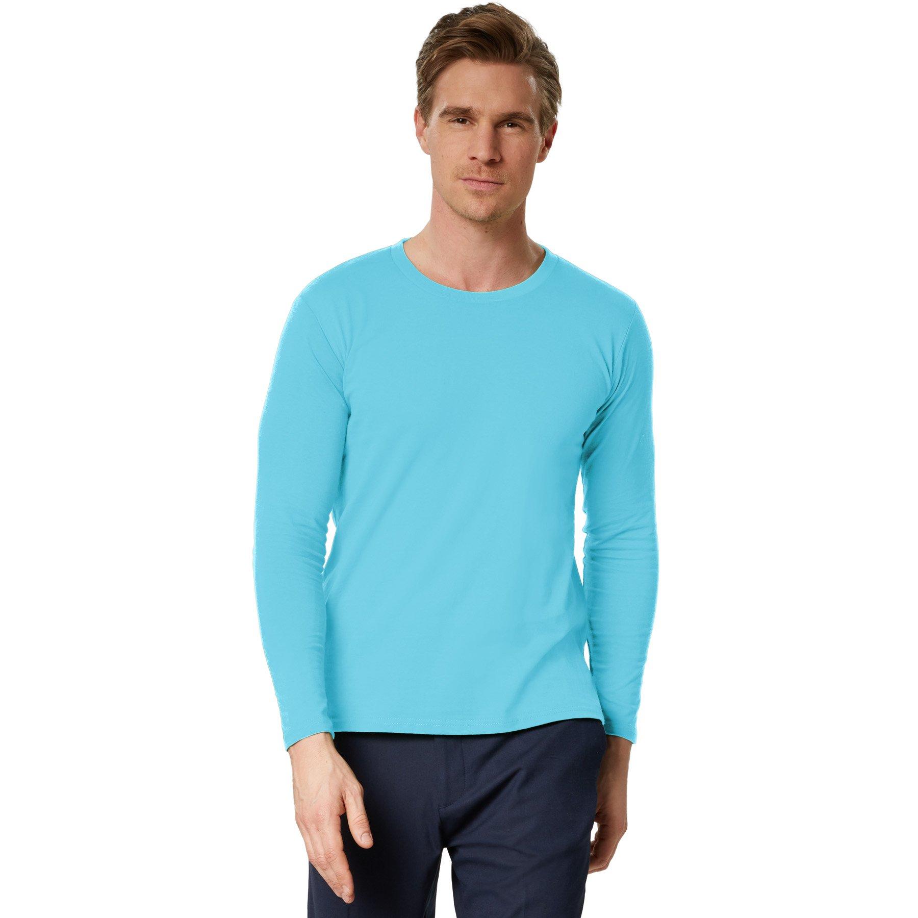 Langarm-shirt Männer Herren Hellblau XL von Tectake