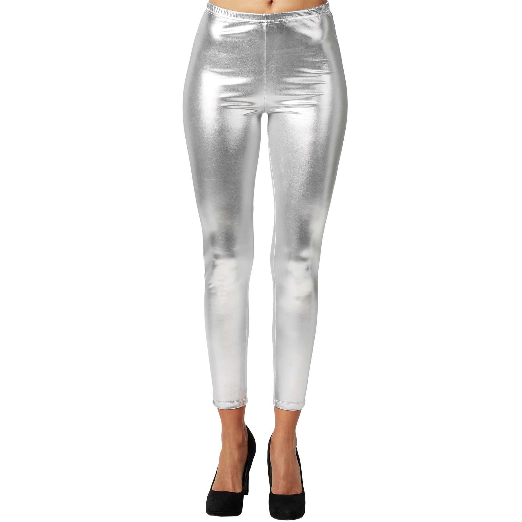 Metallic-leggings Damen Silber XXL von Tectake