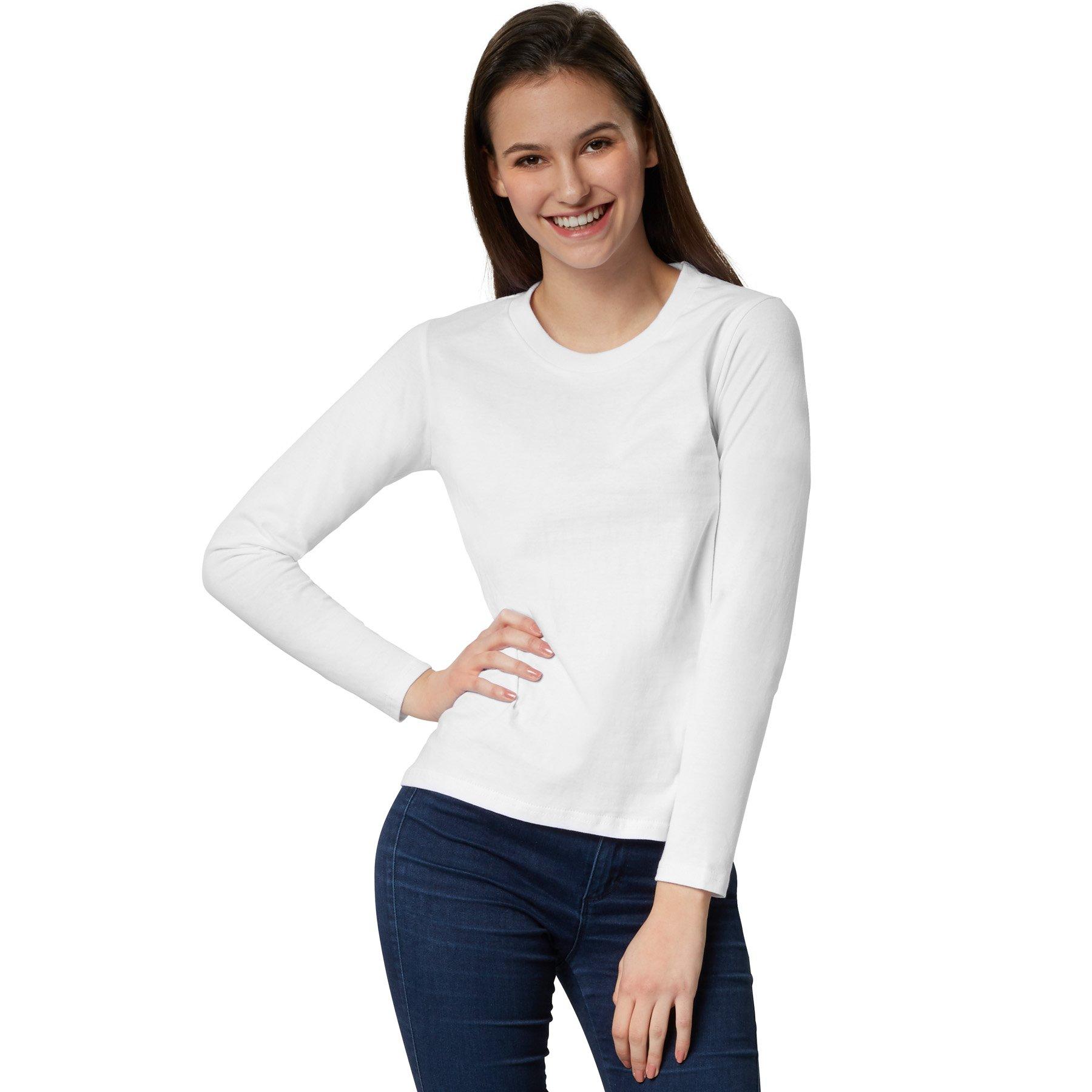 Langarm-shirt Frauen Damen Weiss XL von Tectake