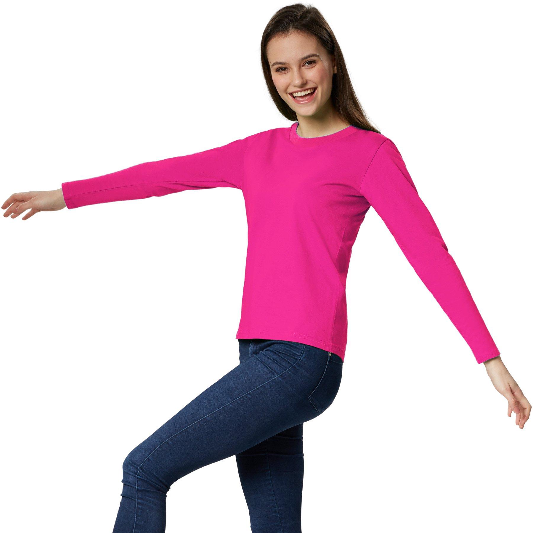 Langarm-shirt Frauen Damen Pink M von Tectake