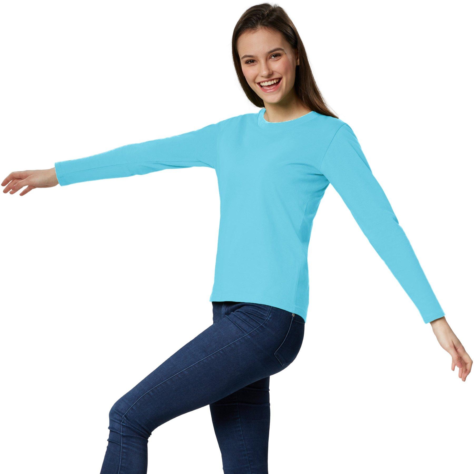 Langarm-shirt Frauen Damen Hellblau XL von Tectake
