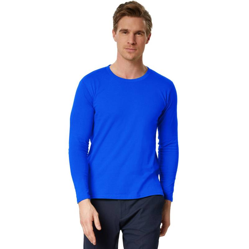 Langarm-shirt Männer Herren Blau L von Tectake