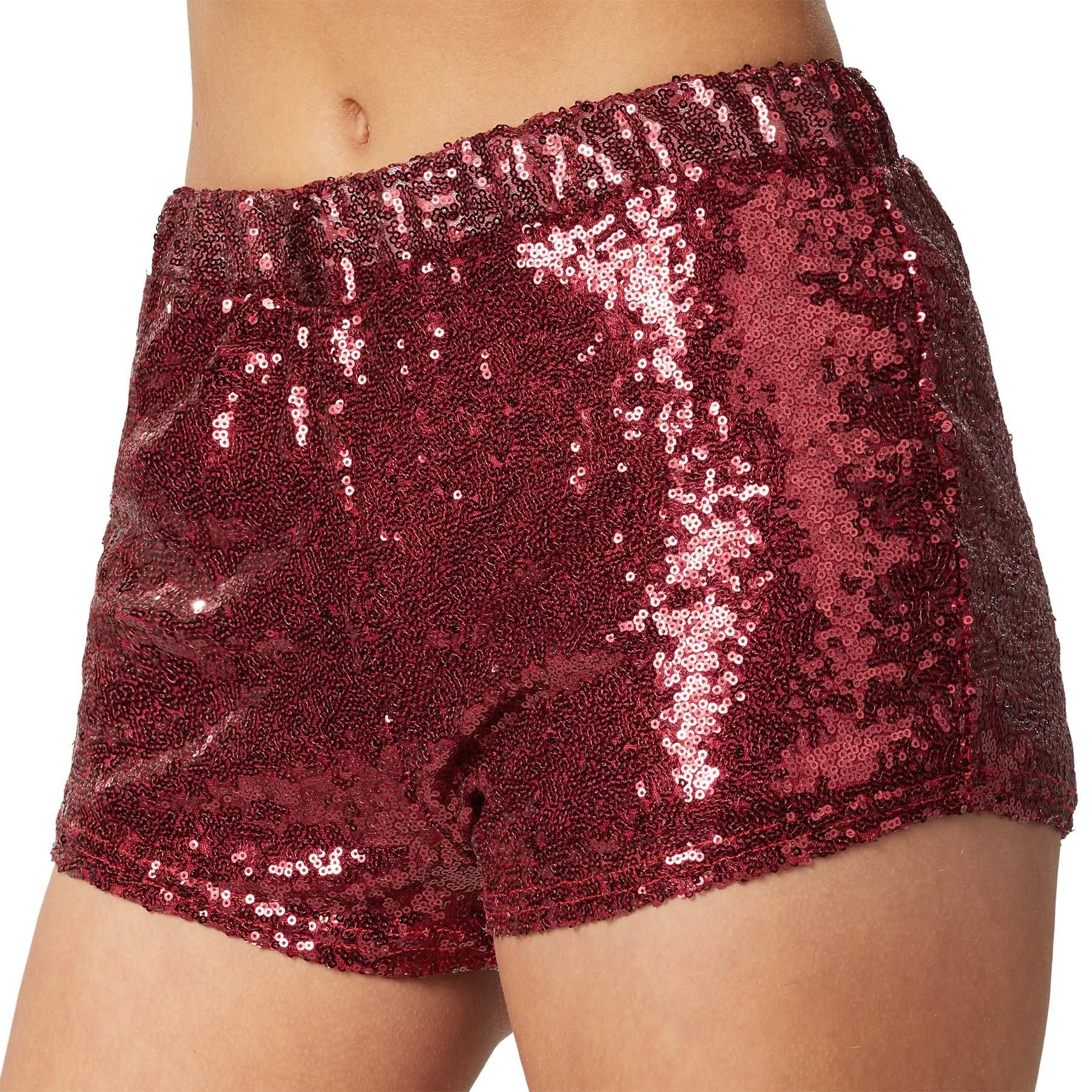 Pailletten-shorts Damen Bordeaux XL von Tectake