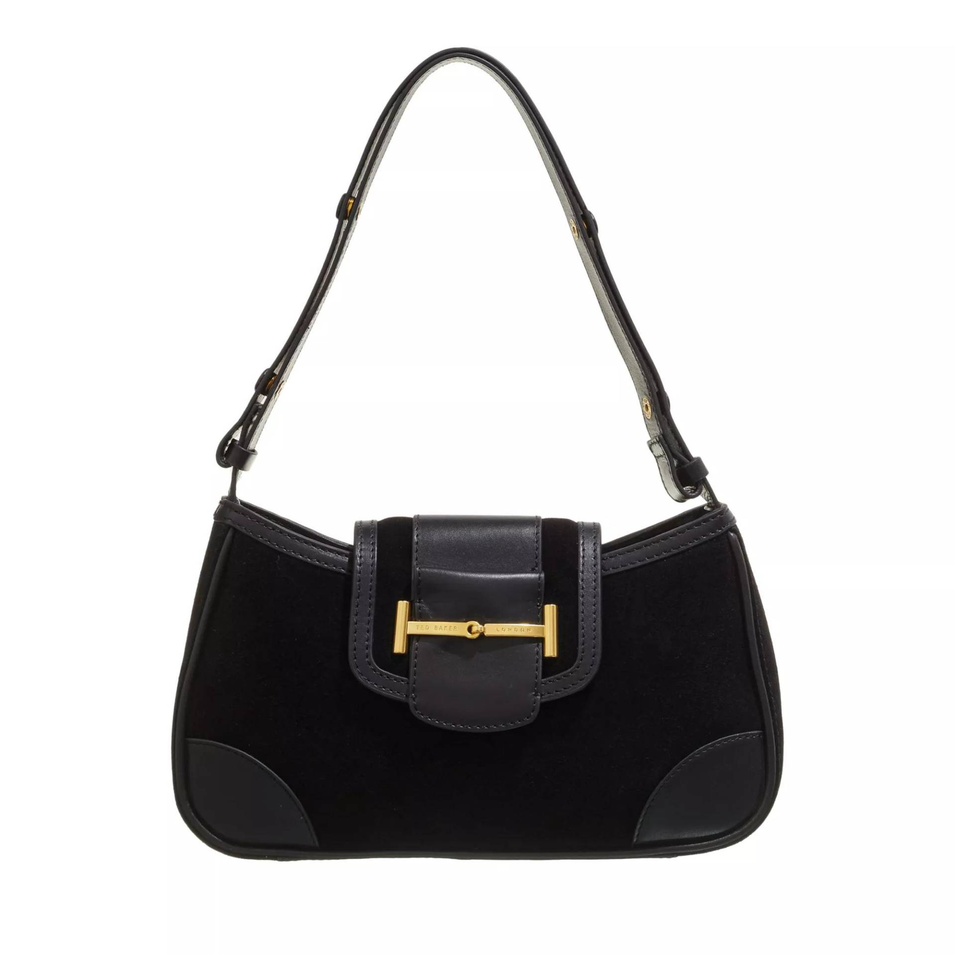 Ted Baker Umhängetasche - Edalani Suede Equestrian Shoulder Bag - Gr. unisize - in Schwarz - für Damen von Ted Baker