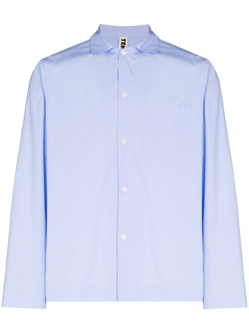 TEKLA organic cotton pajamas shirt - Blue von TEKLA