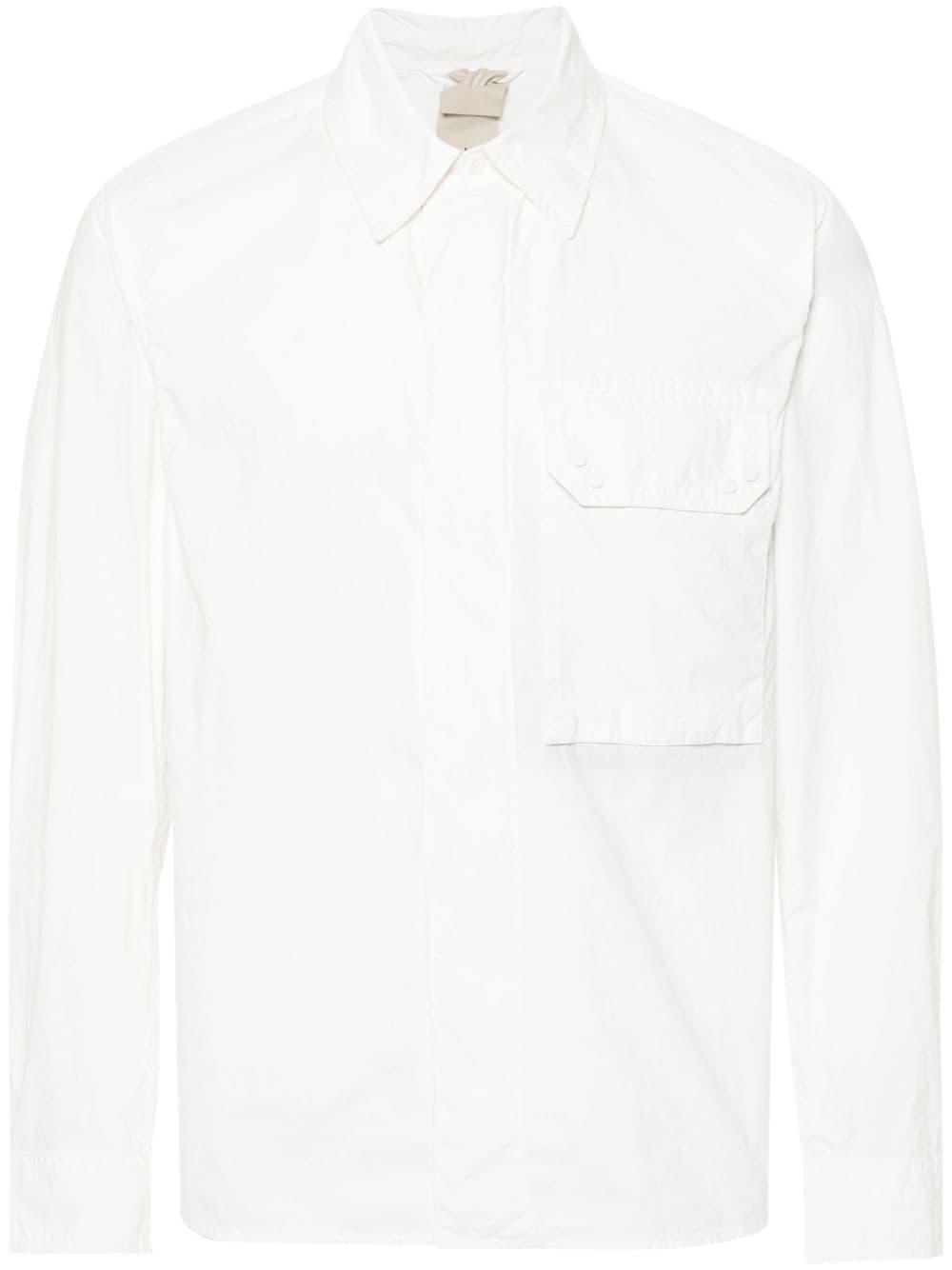 Ten C classic-collar garment-dyed shirt - White von Ten C