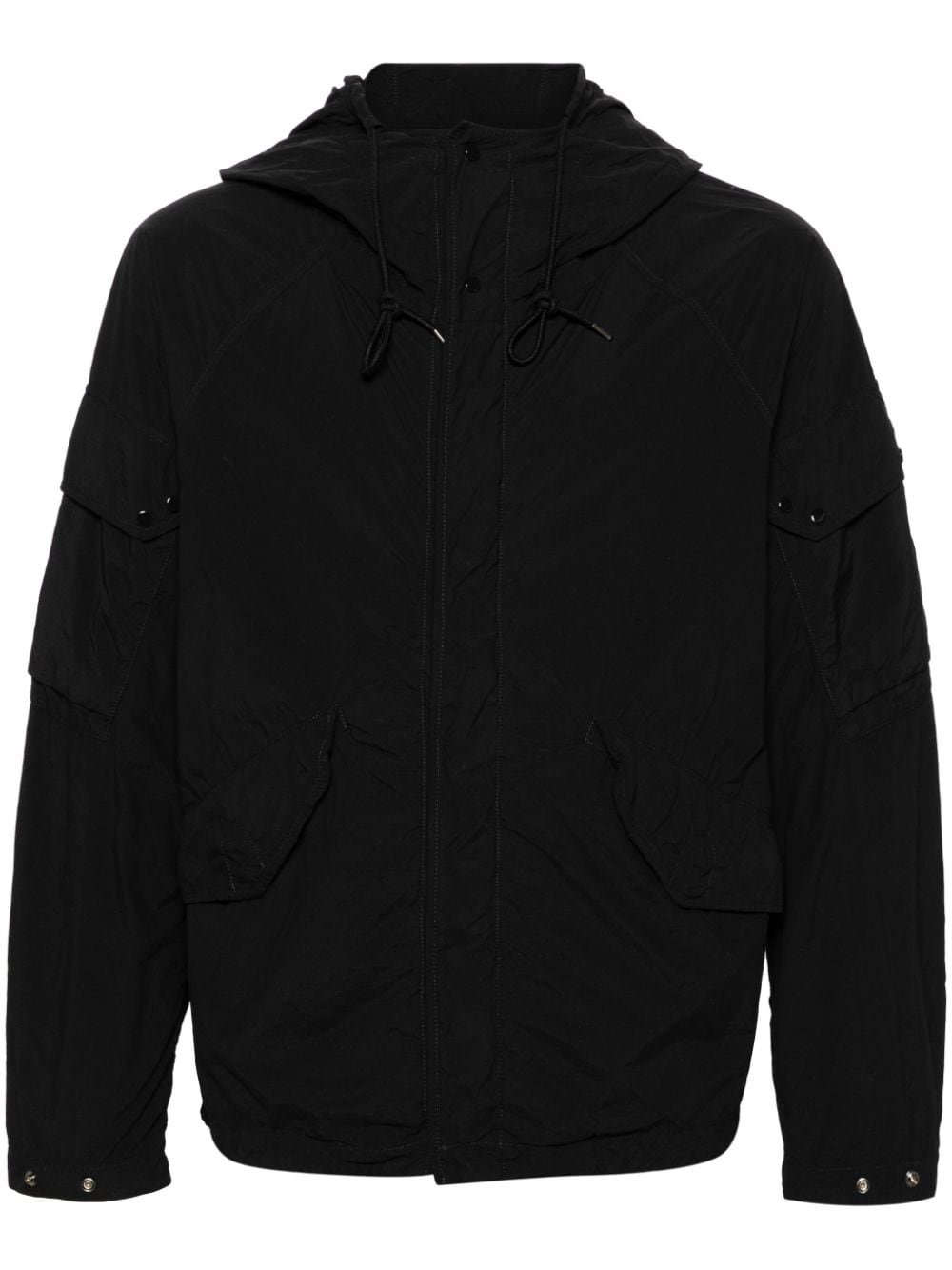 Ten C garment-dyed hooded jacket - Black von Ten C