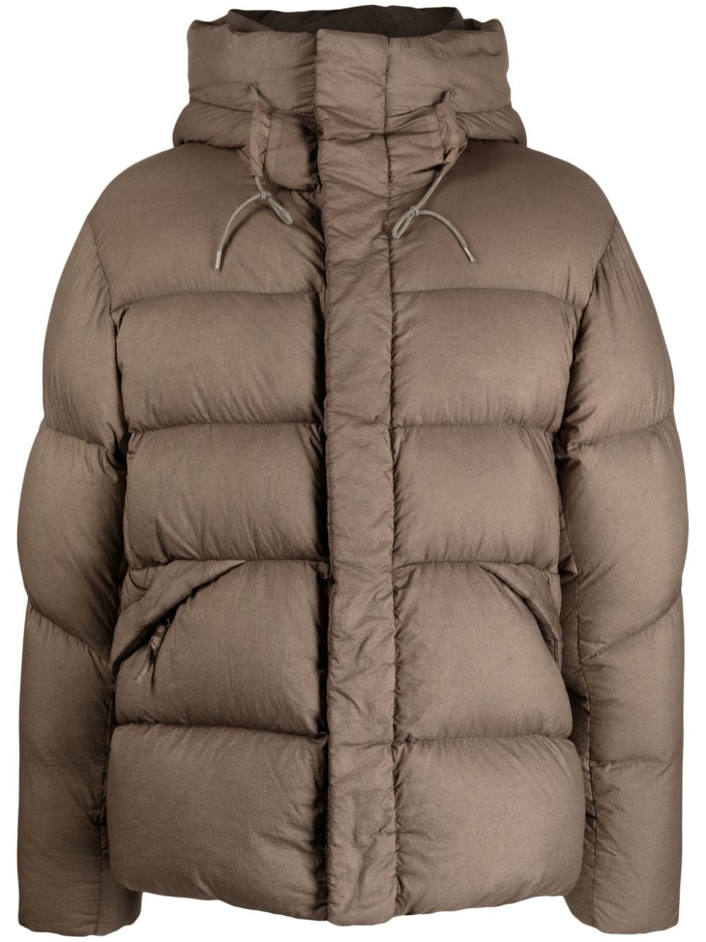 Ten C high-neck hooded puffer jacket - Brown von Ten C