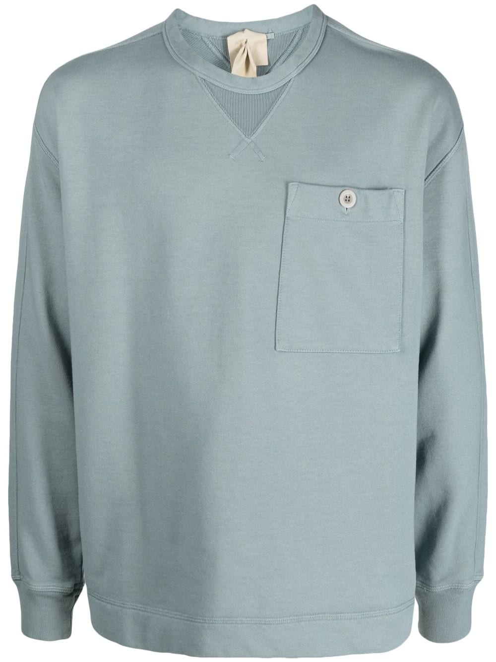 Ten C logo-patch cotton sweatshirt - Grey von Ten C