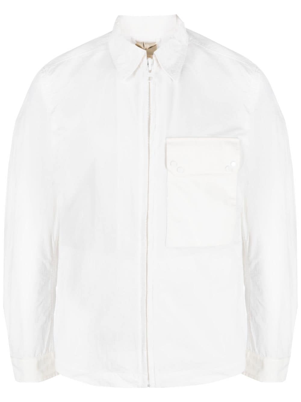 Ten C pocket zip-up shirt jacket - White von Ten C