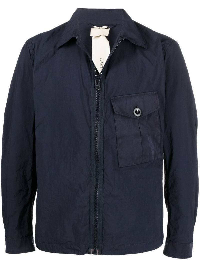 Ten C zip-up pocket shirt jacket - Blue von Ten C