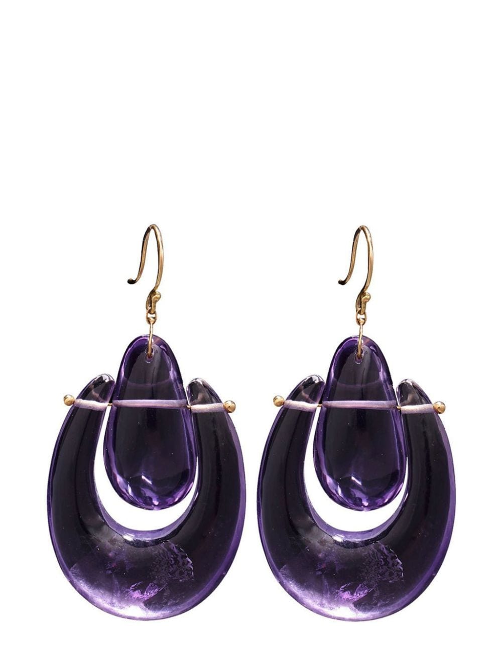 Ten Thousand Things 18kt yellow gold small O'Keeffe amethyst earrings von Ten Thousand Things
