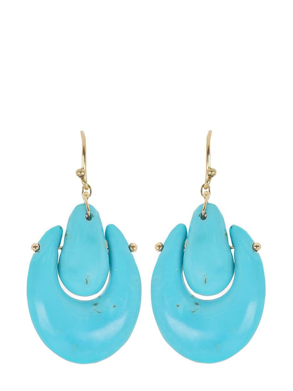 Ten Thousand Things 18kt yellow gold small O'Keeffe turquoise earrings von Ten Thousand Things