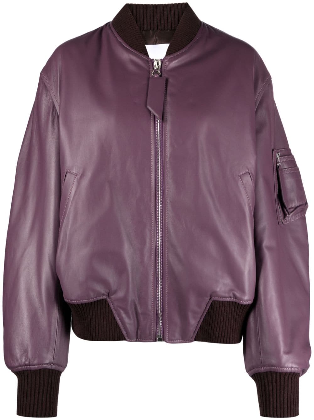 The Attico Anja padded leather bomber jacket - Purple von The Attico