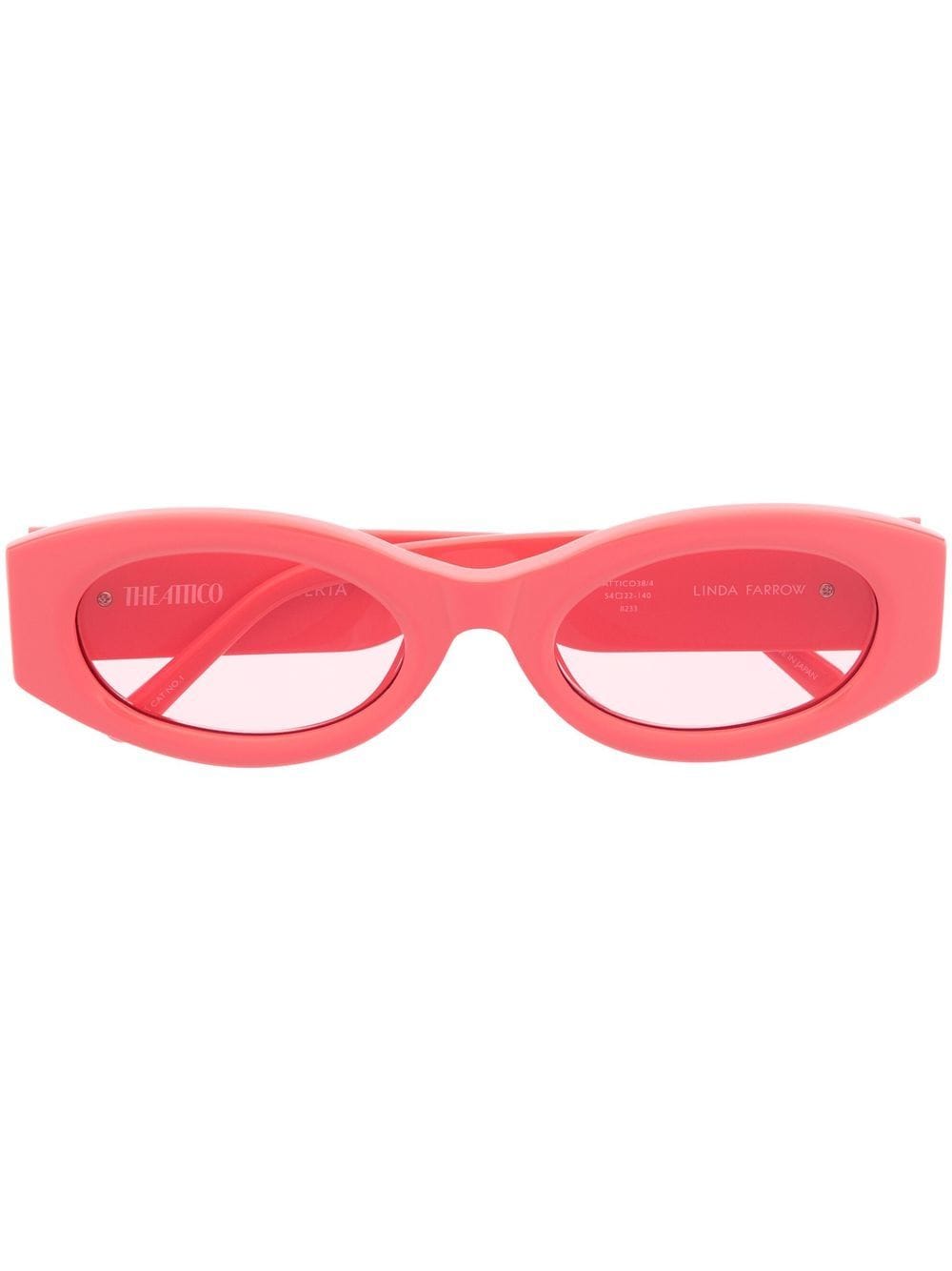 Linda Farrow x The Attico Berta rectangle-frame sunglasses - Pink von Linda Farrow