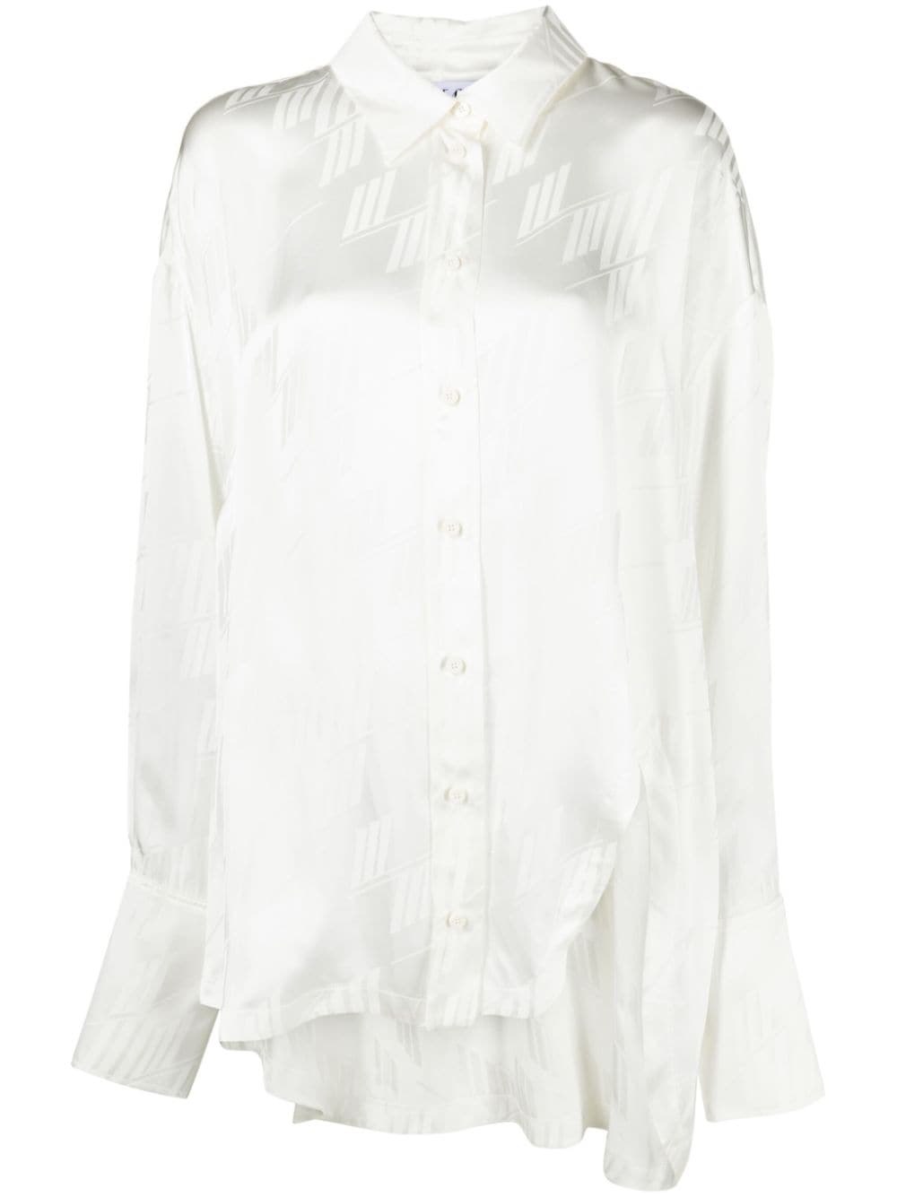 The Attico Diana asymmetric jacquard shirt - White von The Attico