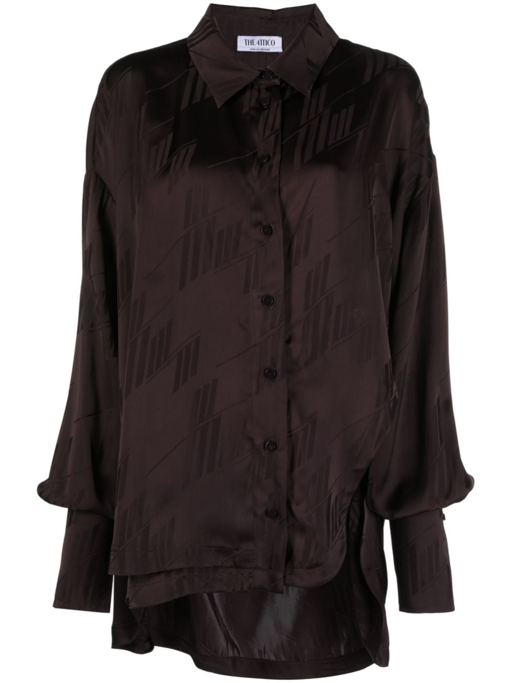 The Attico Diana cut-out asymmetric shirt - Brown von The Attico